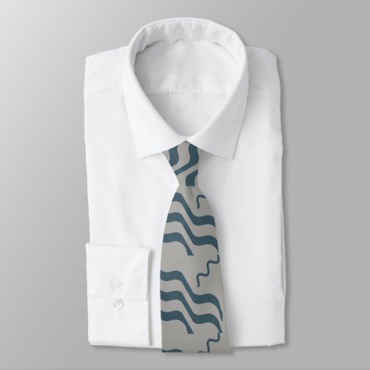 Waves Beachy Design Blue Gray Krawatte (Gebunden)