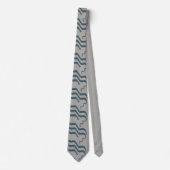 Waves Beachy Design Blue Gray Krawatte (Vorderseite)