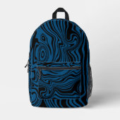 Waves Black Blue Printed Rucksack - Ihre Farbe (Vorderseite)