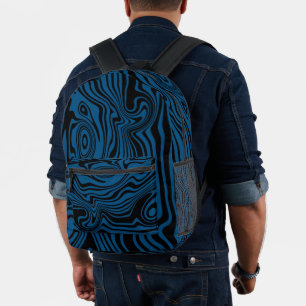 Waves Black Blue Printed Rucksack - Ihre Farbe
