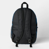 Waves Black Blue Printed Rucksack - Ihre Farbe (Rückseite)