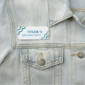 Waves Blue Kindergeburtstag Party Namensschild (Beispiel)