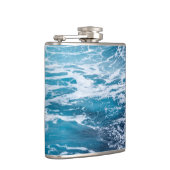 Waves Blue Ocean Summer Beach Flachmann (Rechts)