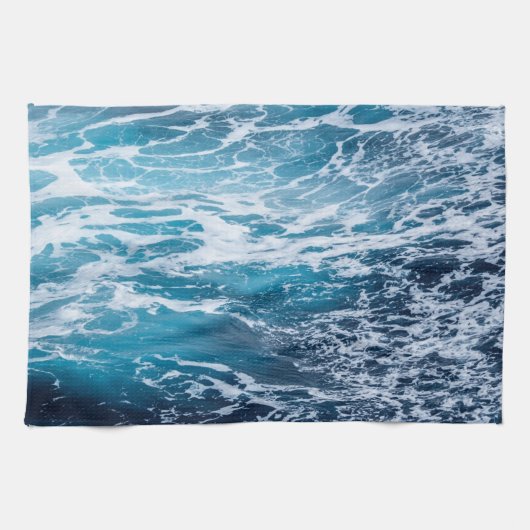 Waves Blue Ocean Summer Beach Geschirrtuch (Horizontal)