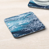 Waves Blue Ocean Summer Beach Getränkeuntersetzer (Linke Seite)