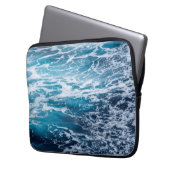 Waves Blue Ocean Summer Beach Laptopschutzhülle (Vorderseite Links)