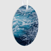 Waves Blue Ocean Summer Beach Ornament (Vorderseite)