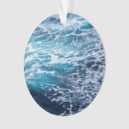 Waves Blue Ocean Summer Beach Ornament (Vorderseite)