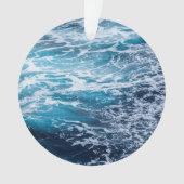 Waves Blue Ocean Summer Beach Ornament (Vorderseite)