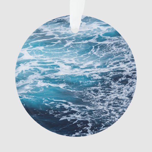 Waves Blue Ocean Summer Beach Ornament (Vorderseite)
