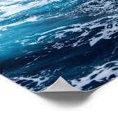 Waves Blue Ocean Summer Beach Poster (Ecke)