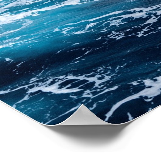 Waves Blue Ocean Summer Beach Poster (Ecke)