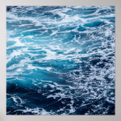 Waves Blue Ocean Summer Beach Poster (Vorne)
