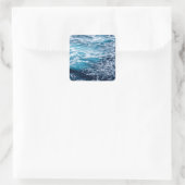 Waves Blue Ocean Summer Beach Quadratischer Aufkleber (Tasche)