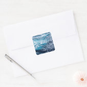 Waves Blue Ocean Summer Beach Quadratischer Aufkleber (Umschlag)
