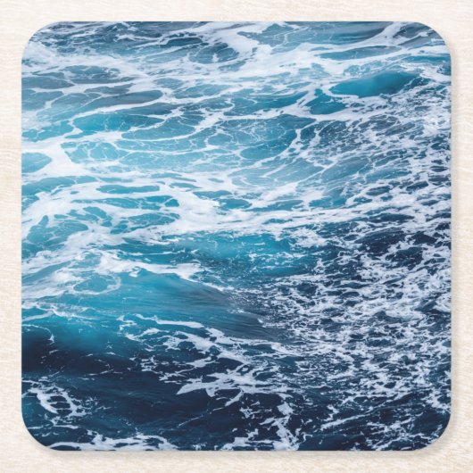 Waves Blue Ocean Summer Beach Rechteckiger Pappuntersetzer (Vorderseite)