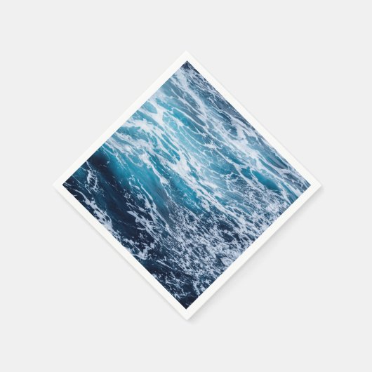 Waves Blue Ocean Summer Beach Serviette (Ecke)