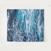Waves Blue Ocean Summer Beach Wandteppich (Vorderseite (Horizontal))