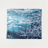 Waves Blue Ocean Summer Beach Wandteppich (Vorderseite (Horizontal))
