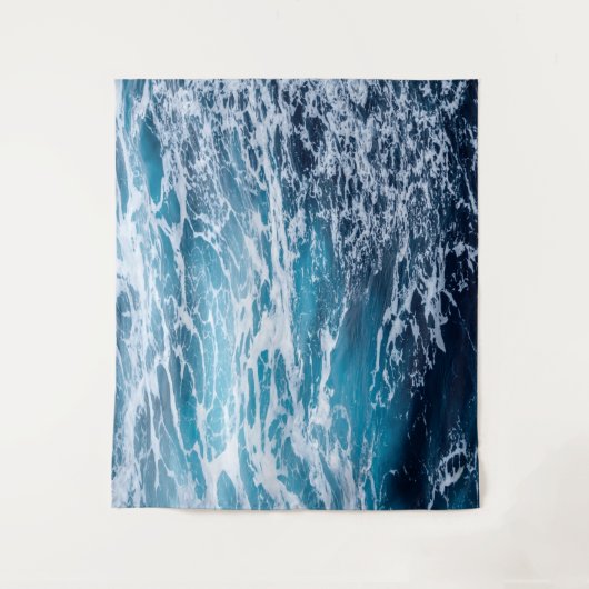 Waves Blue Ocean Summer Beach Wandteppich (Vorderseite)