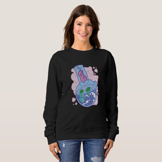Waves Bong joint Cat   Sweatshirt (Vorne ganz)