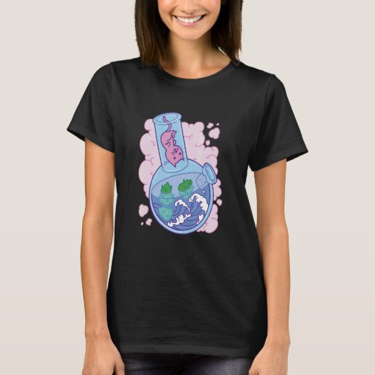 Waves Bong Joint Cat T-Shirt (Vorderseite)