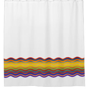 Waves Border farbige Gradienten + Ihre Ideen Duschvorhang