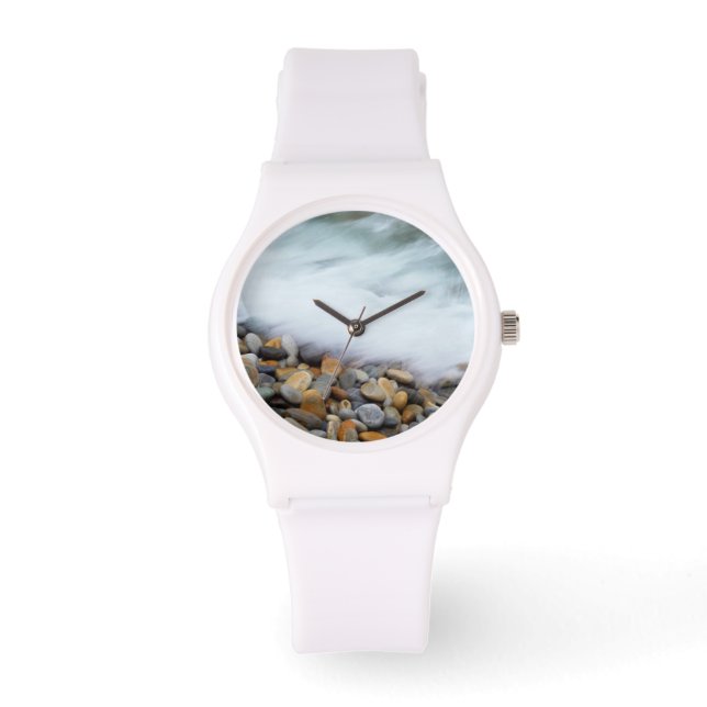 Waves Breaking Onto Pebbles Armbanduhr (Vorderseite)