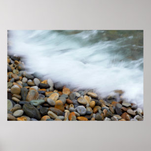 Waves Breaking Onto Pebbles Poster