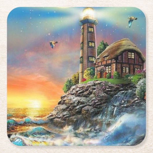 Waves Crashing auf der Shore Fine Art Rechteckiger Pappuntersetzer (Vorderseite)