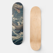 Waves Dragon japanische Kunst Skateboard (Vorderseite)