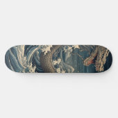 Waves Dragon japanische Kunst Skateboard (Horizontal)
