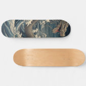 Waves Dragon japanische Kunst Skateboard (Horizontal)