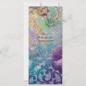 WAVES , elegante, Aquamarine, blaugrüne Hochzeitsp Einladung (Rückseite)