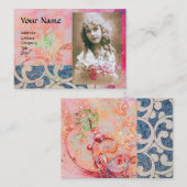 WAVES FOTO TEMPLATE, hell, lebendig, rosa blau Visitenkarte (Vorne/Hinten)