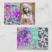 WAVES FOTO TEMPLATE, lebendig violett lila Visitenkarte (Vorne/Hinten)