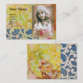 WAVES FOTO TEMPLATE, lebhaft gelb, pink blau Visitenkarte (Vorne/Hinten)