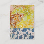 WAVES FOTO TEMPLATE, lebhaft gelb, pink blau Visitenkarte (Rückseite)