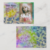 WAVES FOTO TEMPLATE, lebhaft gelb violett blau Visitenkarte (Vorne/Hinten)