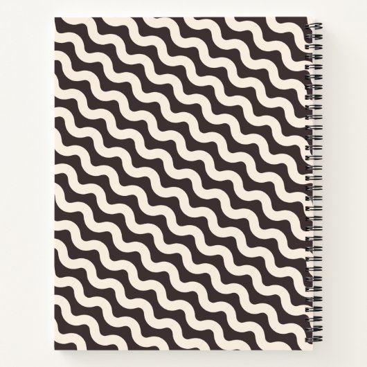 Waves Gray White Minimal Muster Notizblock (Rückseite)