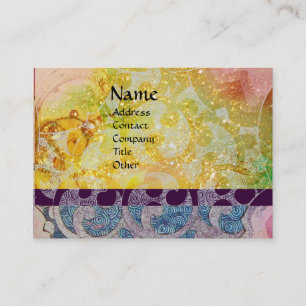 WAVES hell, lebendig, gelb, blau Glitzern Visitenkarte