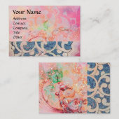 WAVES, hell, lebhaft, rosa blau Visitenkarte (Vorne/Hinten)