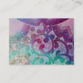 WAVES, helle, lebendige, blaue, lila Wirbel Visitenkarte (Rückseite)