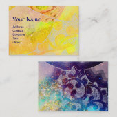 WAVES , hellgelb-blaue Glitzern Visitenkarte (Vorne/Hinten)