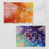 WAVES, hellgelb, braun, lila blau Visitenkarte (Vorne/Hinten)