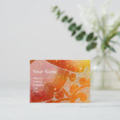 WAVES, hellgelb, braun, lila blau Visitenkarte (Stehend Vorderseite)