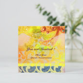 WAVES , hellrot-braun-blaue Glitzern Einladung (Stehend Vorderseite)