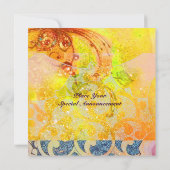 WAVES , hellrot-braun-blaue Glitzern Einladung (Rückseite)