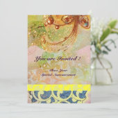 WAVES , hellrot-braun-blaue Glitzern Einladung (Stehend Vorderseite)