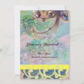 WAVES , hellrot-braun-blaue Glitzern Einladung (Vorderseite)